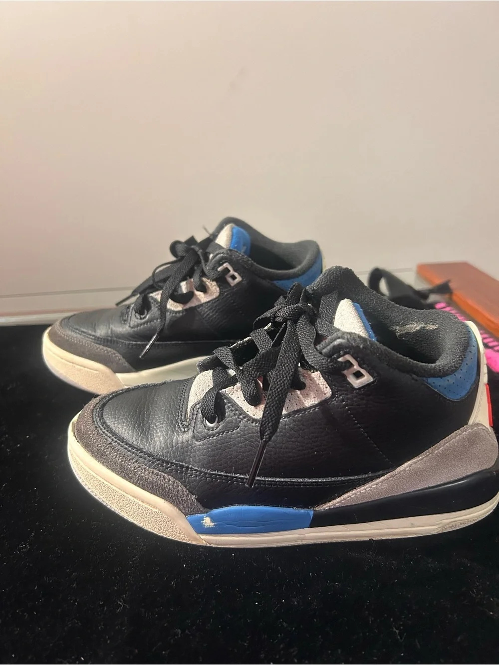 Jordan Kids Black and Blue Athletic Sneakers
